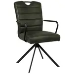 Ambia Home ŽIDLE S PODRUČKAMI, mikrovlákno, černá, tmavě zelená