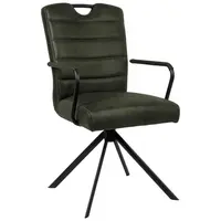 Ambia Home ŽIDLE S PODRUČKAMI, mikrovlákno, černá, tmavě zelená