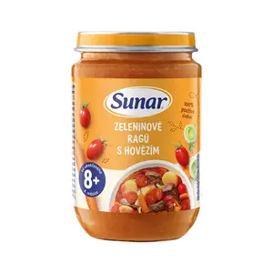 Sunar Příkrm Zeleninové ragú s hovězím 8m+ 190 g