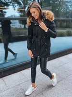 Černá dámská prošívaná zimní bunda s kapucí Dstreet