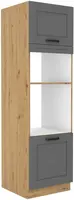 Vysoká skříňka pro vestavnou a mikrovlnou troubu Luna 60 DPM-210 2F Barva korpusu: Dub artisan, Barva dvířek: Dust Grey