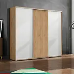Šatní skříň Ska A24 XL Economy Barva korpusu: Dub - Craft zlatý, Rozměry: 278 cm, Dveře: Craft zlatý – Bílý mat