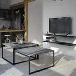 Konferenční stolek Nevio Barva desky: Beton, Barva podstavy: Černá