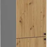 Vysoká skříňka pro vestavnou lednici Ava 60 LO-215 2F Barva korpusu: Antracit, Barva dvířek: Dub Artisan