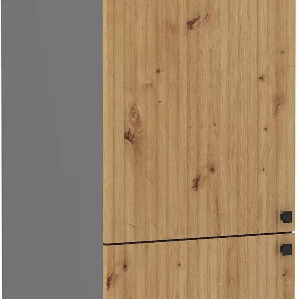 Vysoká skříňka pro vestavnou lednici Ava 60 LO-215 2F Barva korpusu: Antracit, Barva dvířek: Dub Artisan