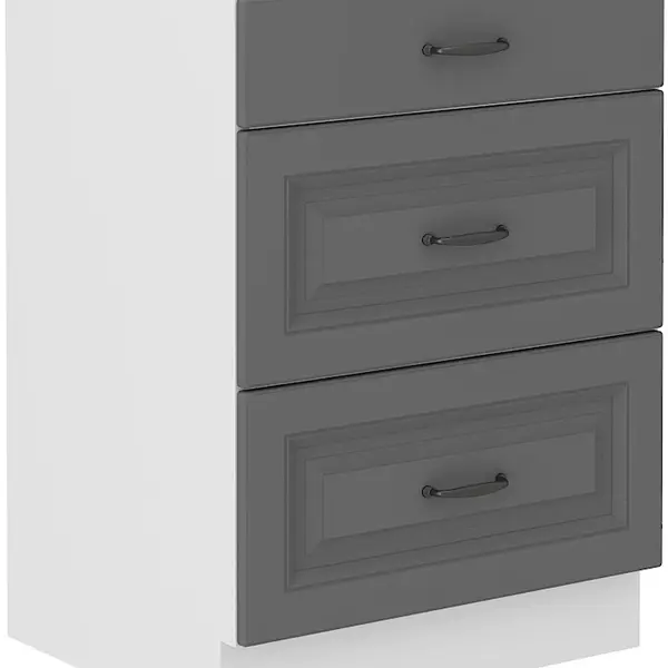 Spodní skříňka Stilo 60 D 3S BB - Premium Box Barva korpusu: Bílá, Barva dvířek: Dust Grey