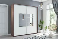 Šatní skříň Ska A02 Barva korpusu: Čokoláda, Rozměry: 150 cm, Dveře: Bílé