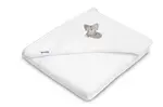 Detská froté osuška s kapucňou 100x100 cm - Vlk biely