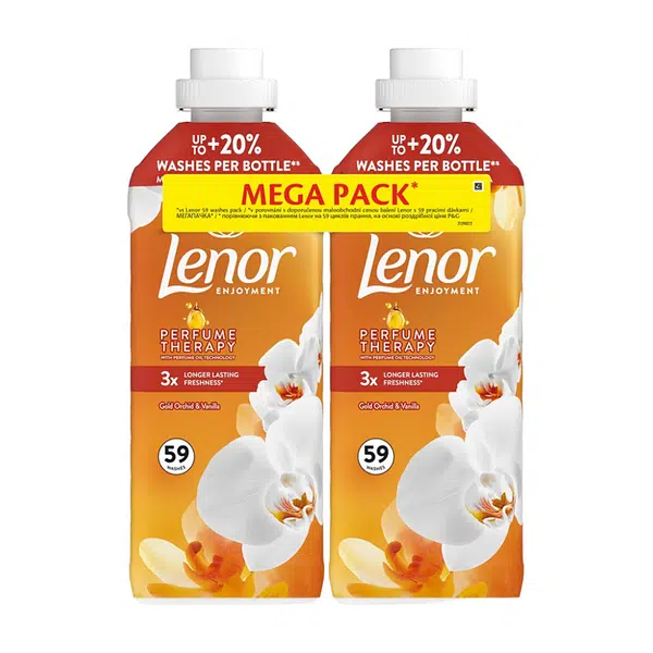 LENOR Gold Orchid & Vanilla Aviváž 118 praní 2 x 1,239 l