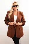 Kesi Włoski Dámská elegantní bunda Plus Size hnědá