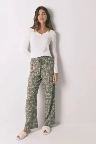 Pyžamové kalhoty women'secret dámské, zelená barva, 3702259