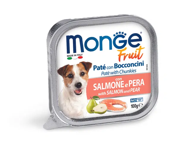 Monge Dog Fruit paté - losos a hrušky 100 g
