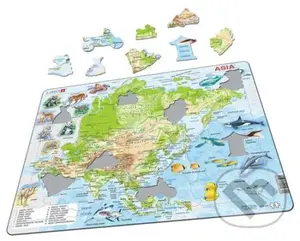 Ázia (so zvieratami) (A30) - puzzle z kategorie Naučné puzzle