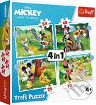 Mickeyho pekný deň  / Disney Standard Characters 4v1 - puzzle z kategorie 15 - 60 dílků