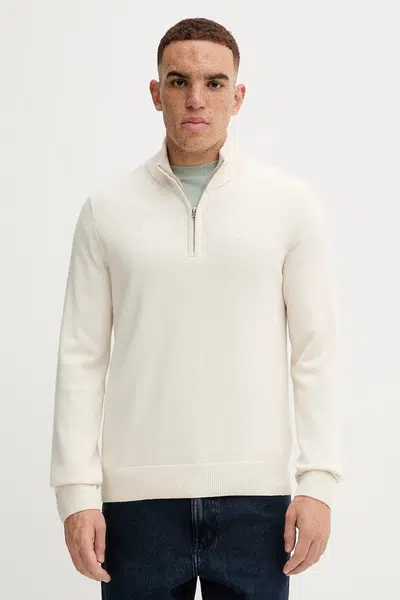 Sveter Abercrombie & Fitch béžová farba, s polorolákom, KI120-5139-150