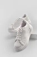 Marjin Dámske Tenisky Šnurovacie tenisky s vysokou podrážkou Bekor biele