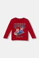 Detská bavlnená košeľa s dlhým rukávom Guess