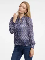 Modrá dámska vzorovaná blúzka ORSAY