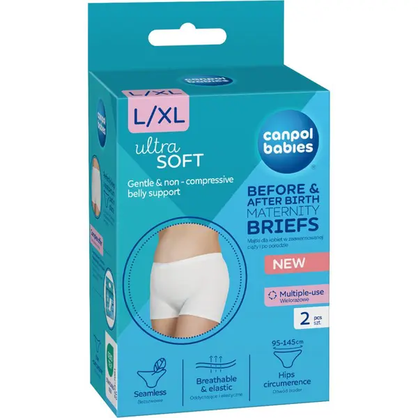 Canpol babies Maternity Briefs těhotenské a poporodní kalhotky 2 v 1 velikost L/XL 2 ks