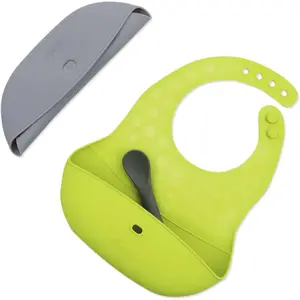 BBLÜV Pöket bryndák s lžičkou Grey/Lime 2 ks