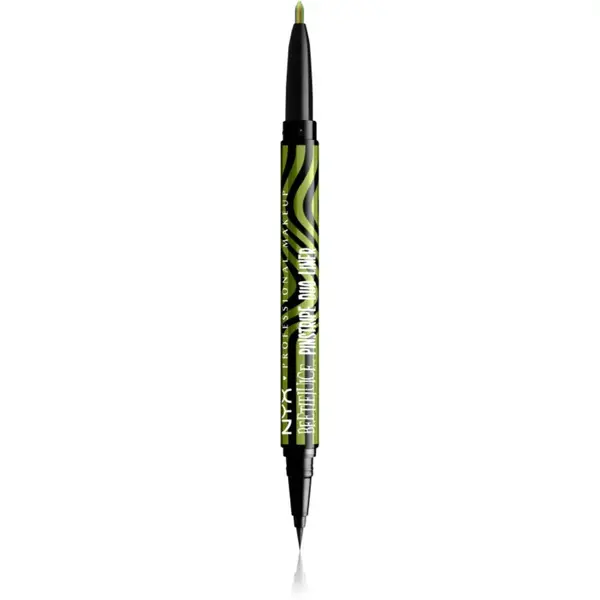 NYX Professional Makeup Beetlejuice Pinstripe Duo Liner oční linky 2 v 1 odstín 03 Green Chrome 0,5 ml