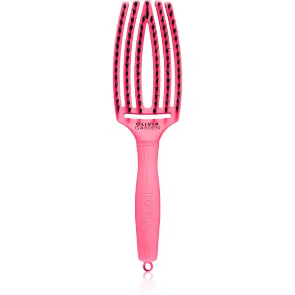 Olivia Garden Fingerbrush L´amour plochá kefa na vlasy Hot Pink 1 ks