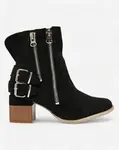 Resti Decorated heeled boots in black Zerta