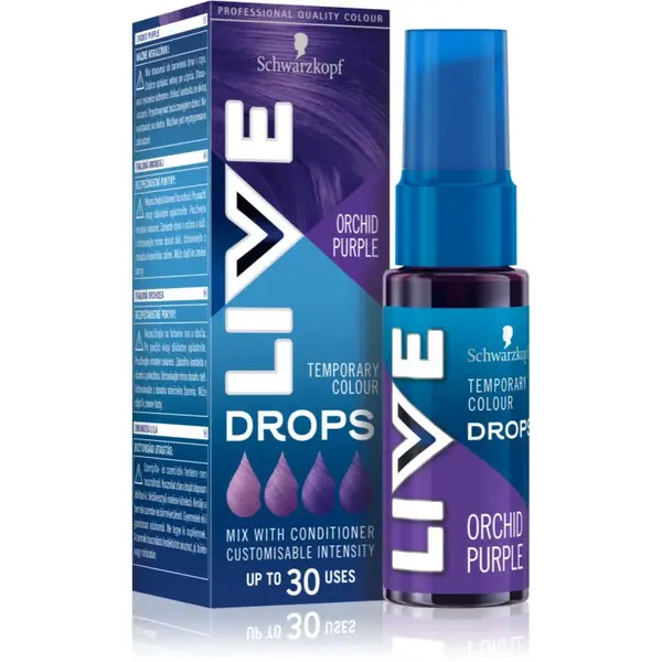 Schwarzkopf LIVE Drops zmývateľný farebný tieň odtieň Orchid Purple 30 ml