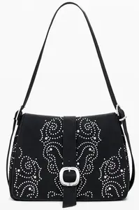 Čierna kabelka s ozdobnými nitmi
