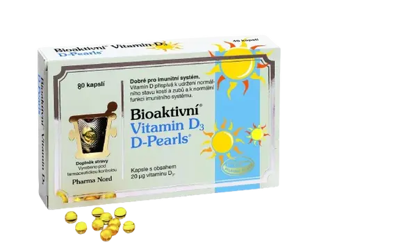 BIOAKTIVNÍ Bioaktívne Vitamin D3 D Pearls 80 kapsúl