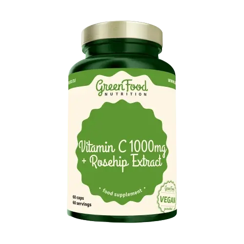 GREENFOOD NUTRITION Vitamín C 1000 + Extrakt zo šípok 60 kapsúl