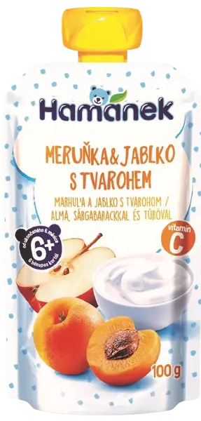 HAMÁNEK Marhuľová a jablková kapsa s tvarohom 100 g