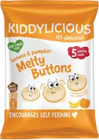 KIDDYLICIOUS Ovocno-zeleninové knoflíčky Banán s dýňou 5 x 6 g