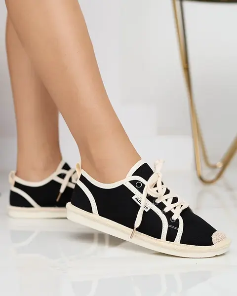 Resti Black Mokida woven women's sneakers - Footwear