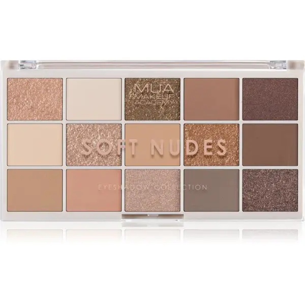 MUA Makeup Academy Eyeshadow Collection 15 Shade Palette paletka očných tieňov odtieň Soft Nudes 12 g