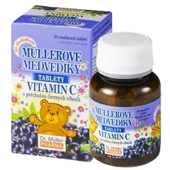 DR.MULLER Müllerove medvedíky® s príchuťou čiernych ríbezlí a vitamínom C 45 tabliet