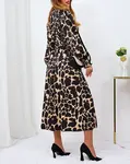 Resti Beige women's maxi dress in leopard print