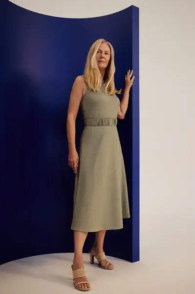 Marisse Olive Dress With Belt
