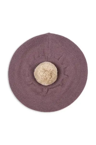 Dětský vlněný baret Konges Sløjd LOULI BERET fialová barva, KS103497