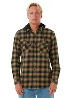 Rip curl pánská košile Grunter Flannel Washed Moss | Černá | Velikost M | 100% bavlna