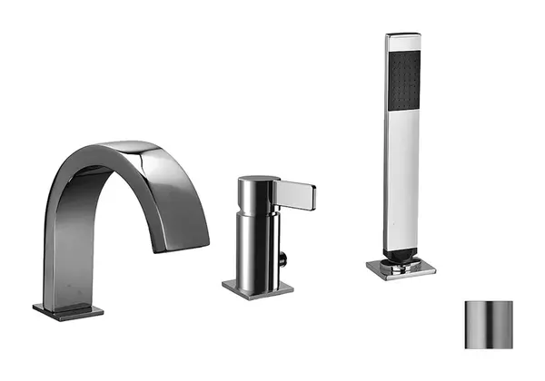 Paffoni Rock - Baterie na okraj vany, 3-otvorová instalace, nerez RO040ST