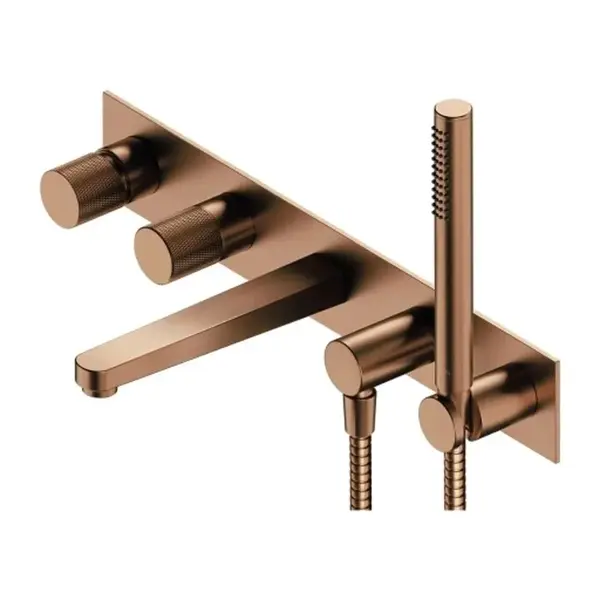 OMNIRES Contour - Vanová baterie pod omítku, 5-otvorová instalace, s tělesem, s příslušenstvím, kartáčovaná měď CT8037/1CPB