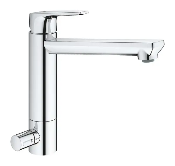 Grohe BauEdge - Dřezová baterie s uzavíracím ventilem, chrom 31696000