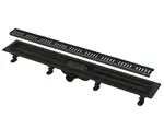 Alcadrain Odtokové žlaby - Sprchový žlab Simple 75 cm, s okrajem pro perforovaný rošt, včetně roštu, černá mat APZ10BLACK-750M