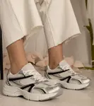 Gemre Silver women's sports sneakers with glitter Bakari