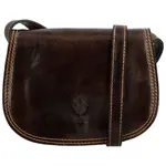 Dámská kožená crossbody taška Luren, tmavě hnědá