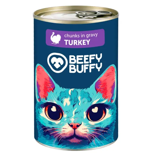 BEEFY BUFFY - Mäsové morčacie kúsočky v omáčke 415 g (3199)
