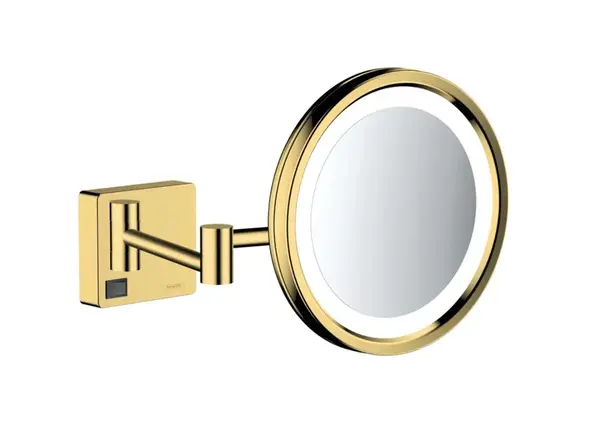Hansgrohe AddStoris - Kosmetické nástěnné zrcátko s LED osvětlením, leštěný vzhled zlata 41790990