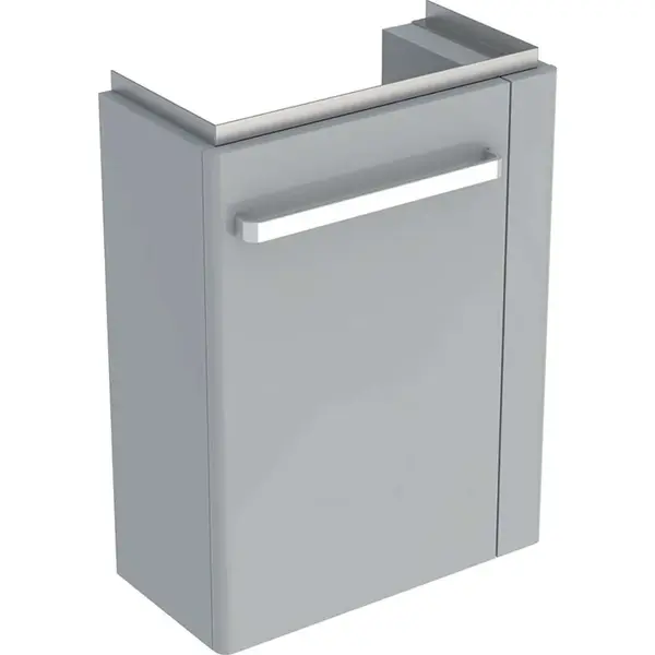 Geberit Selnova Compact - Umyvadlová skříňka, 45x25x60 cm, 1 dvířka, panty vlevo, světle šedá 501.497.00.1
