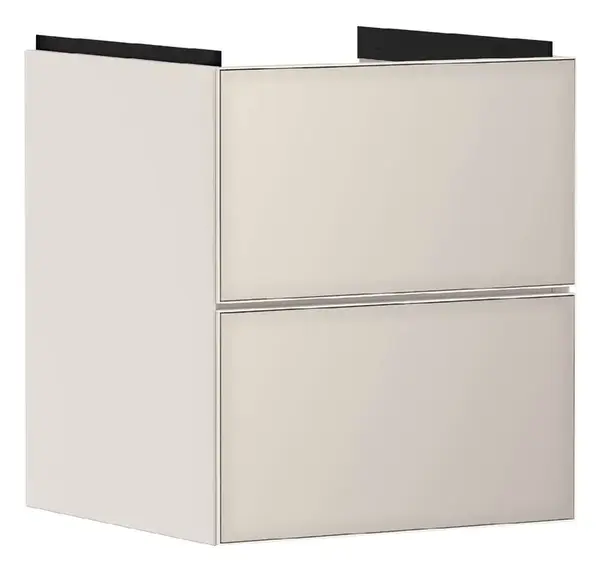 Hansgrohe Xevolos E - Umývadlová skrinka 58x48x48 cm, 2 zásuvky, matná béžová/metalická béžová 54173790